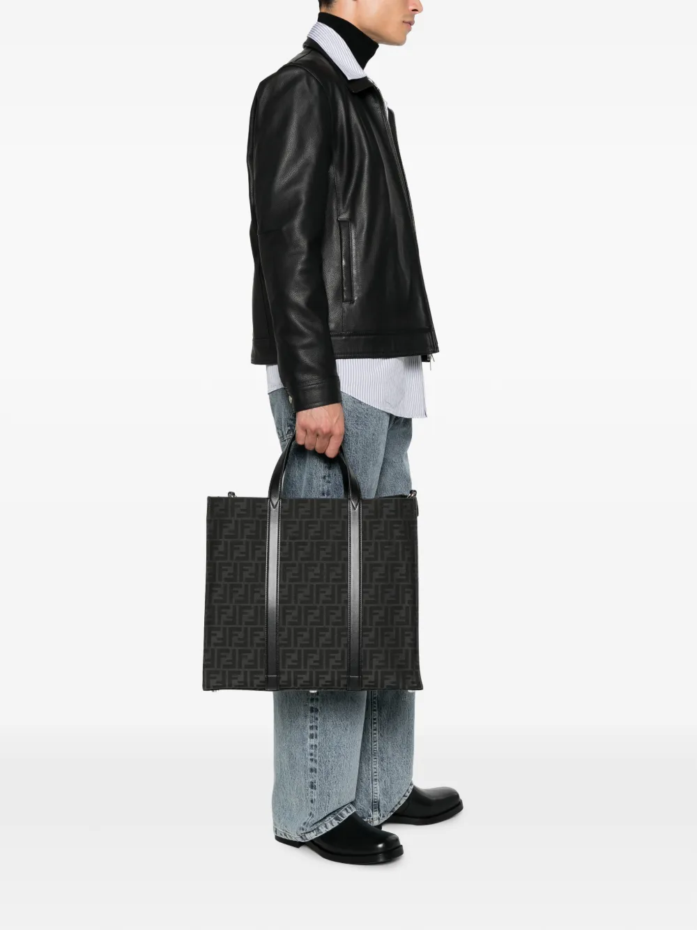 FENDI FF jacquard tote bag Zwart