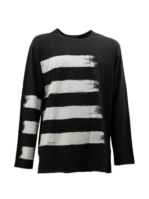 Yohji Yamamoto stripe-print long-sleeve T-shirt