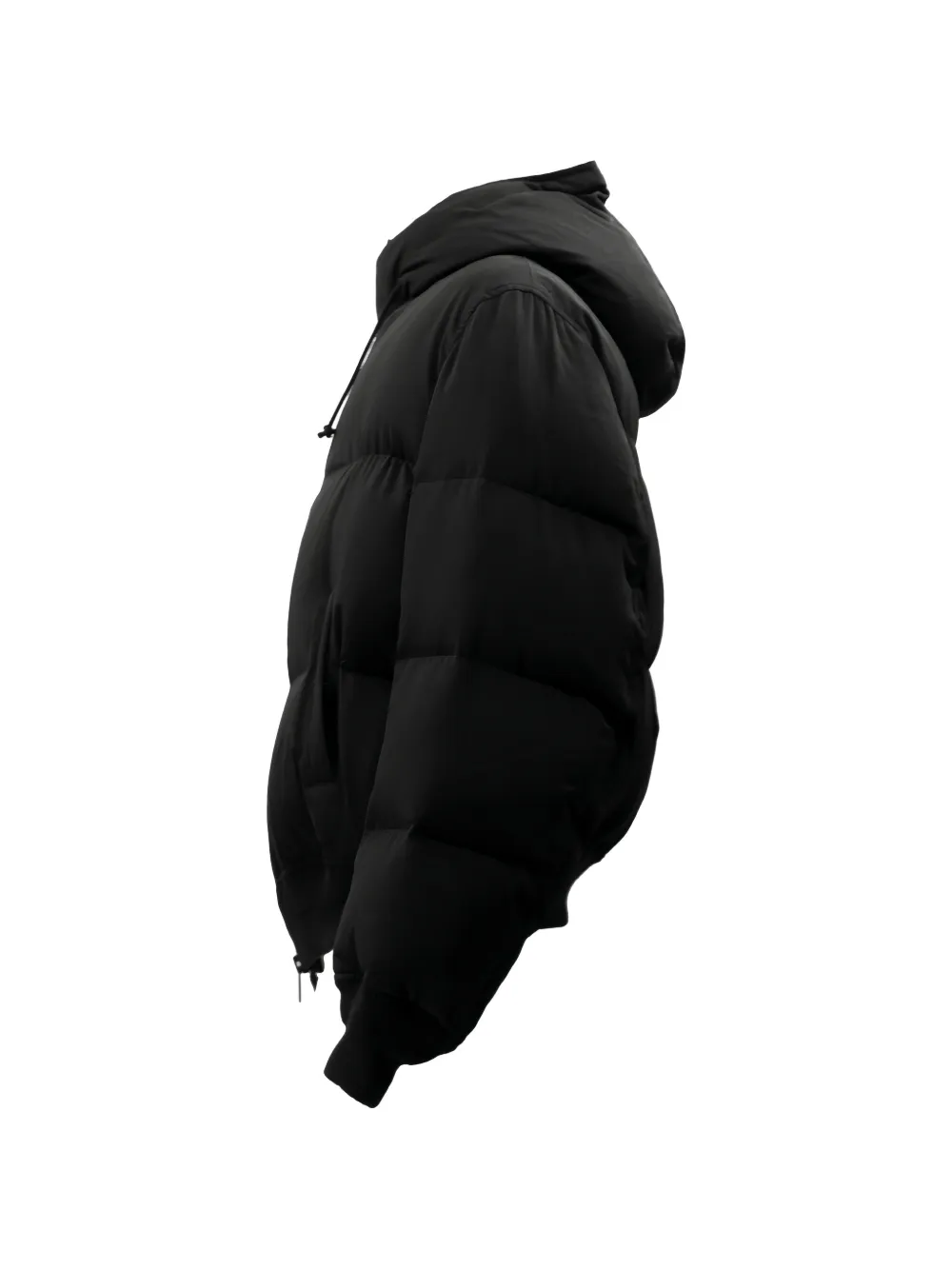 Yohji Yamamoto Gevoerd jack met capuchon Zwart