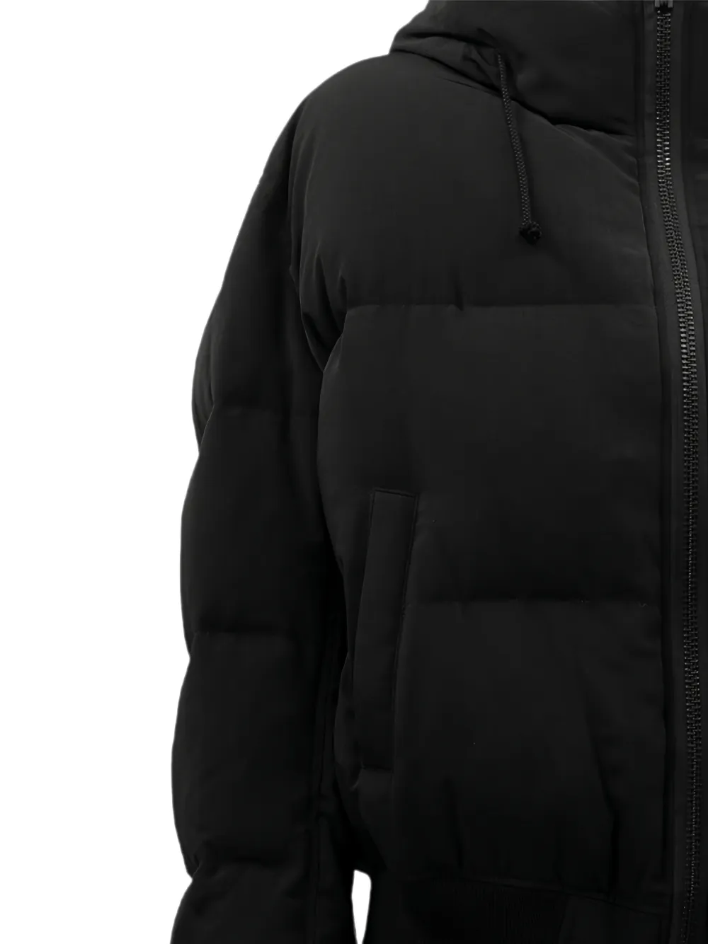 Yohji Yamamoto Gevoerd jack met capuchon Zwart