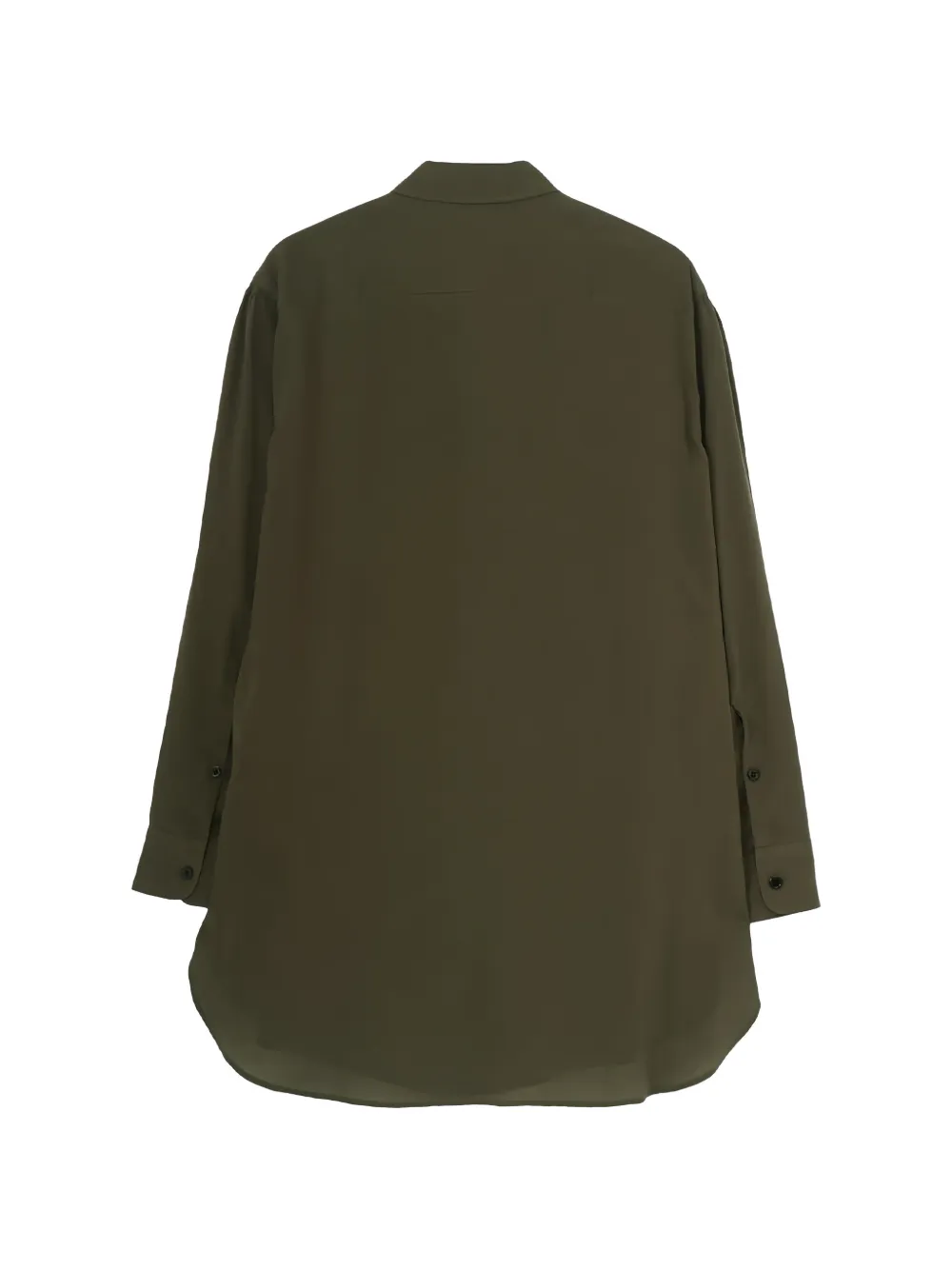 Yohji Yamamoto Lawn overhemd met driedubbele kraag ronde zoom en lange mouwen Groen