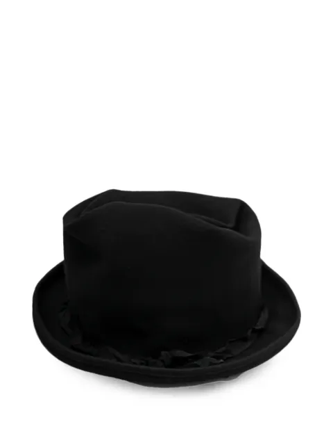 Yohji Yamamoto ruffled-trim fedora hat