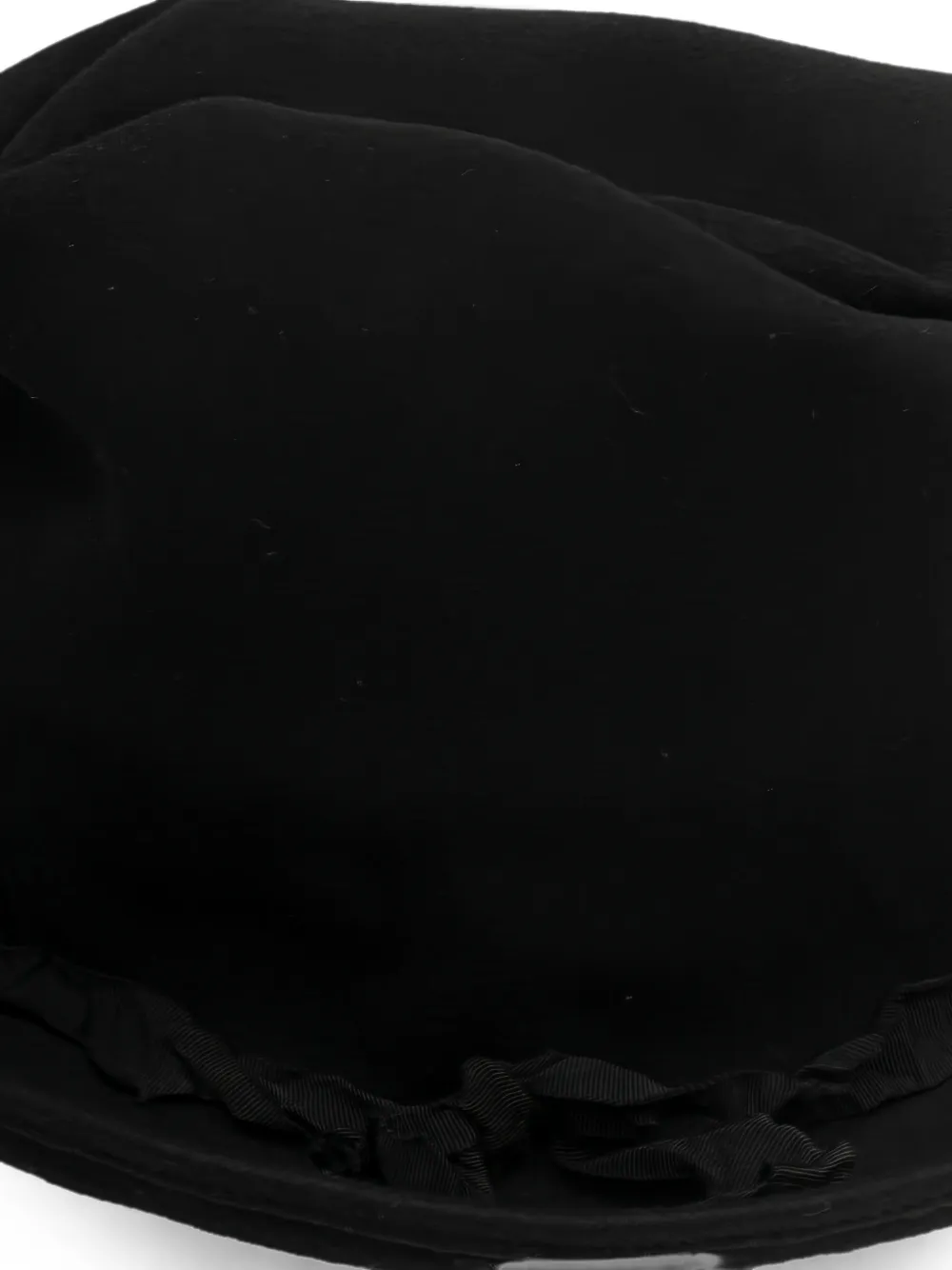 Yohji Yamamoto Fedora hoed met ruches Zwart