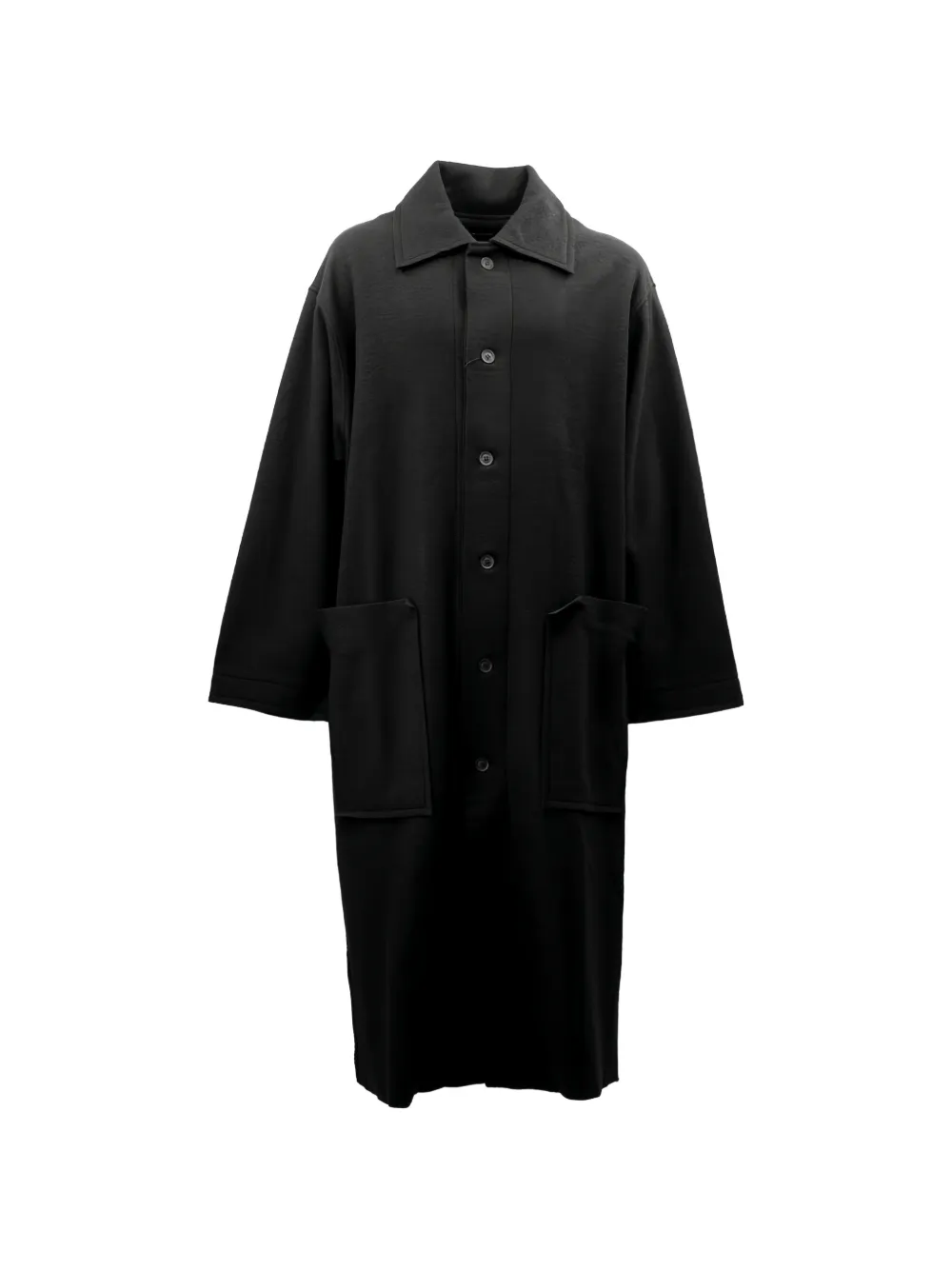 Yohji Yamamoto button-fastening patch-pocket coat - Nero