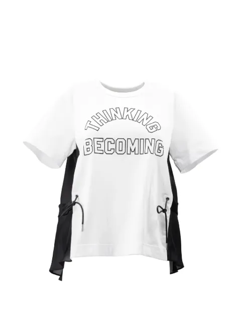 sacai panelled drawstring T-shirt