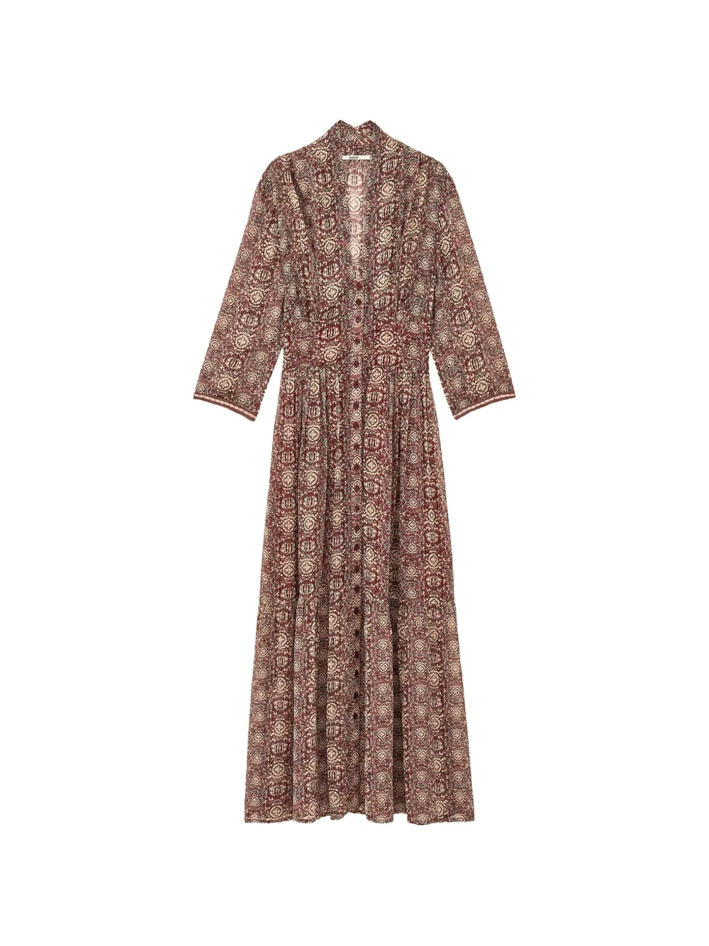 Ba&sh Paisley-print Tiered Maxi Dress In Brown