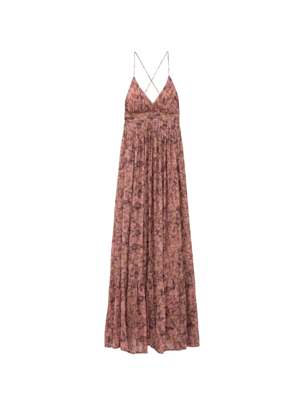 Ba&sh Agnes Floral-print Pleated Maxi Dress In Pink
