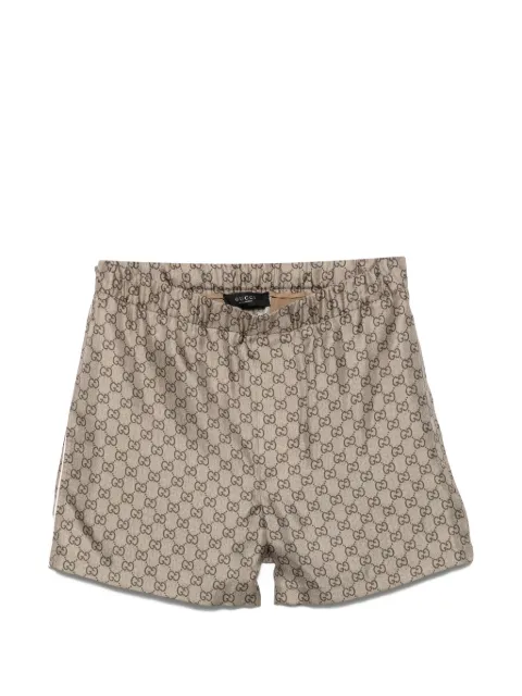 Gucci printed silk twill shorts