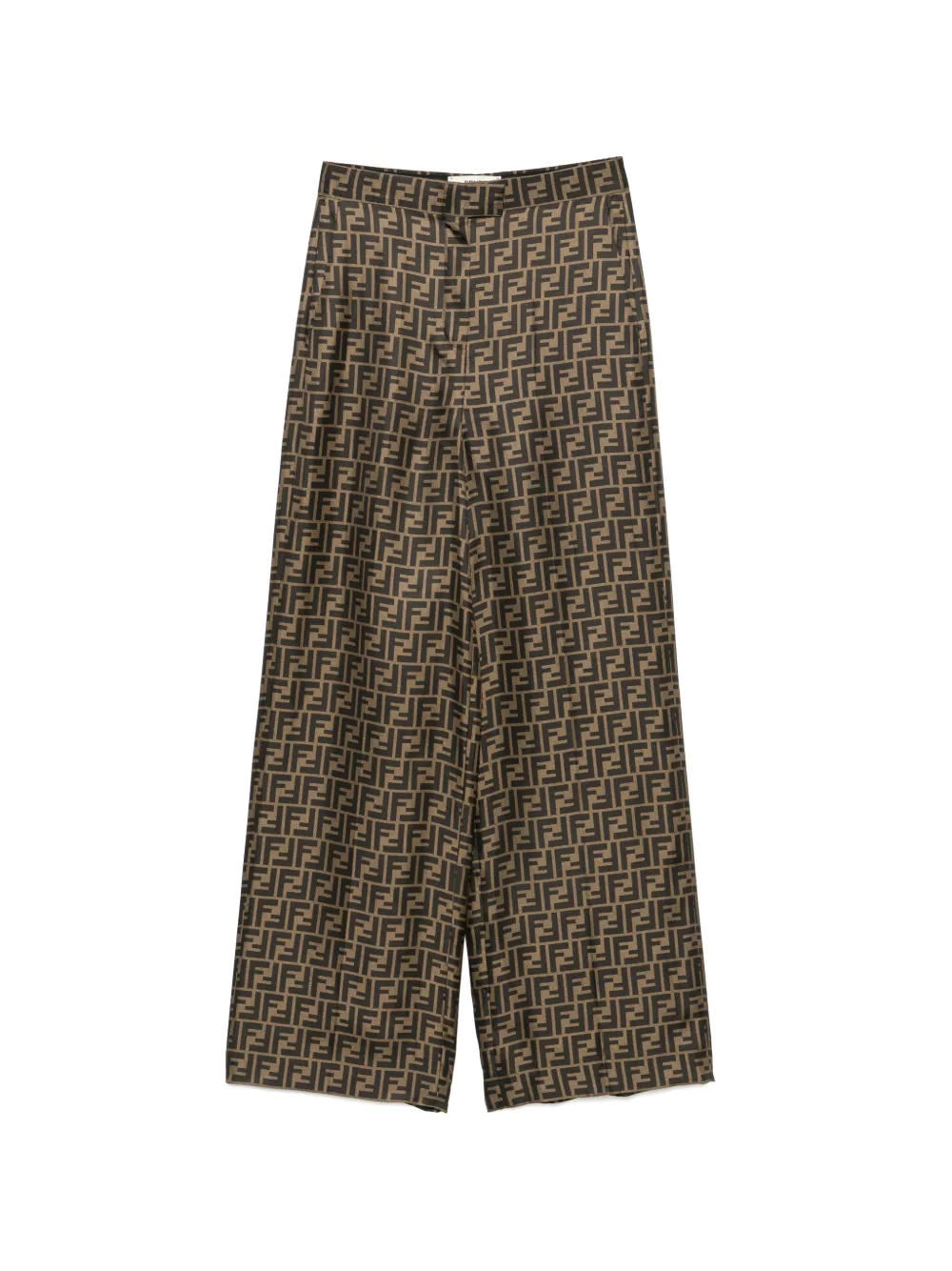 FENDI Pantaloni a palazzo con monogramma FF - Marrone