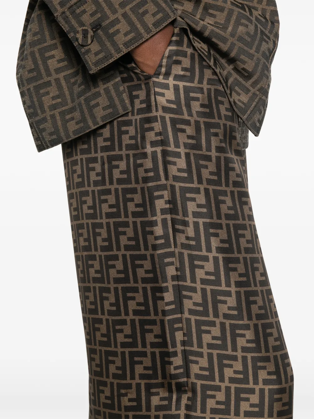 FENDI Palazzo broek met FF-monogram Bruin