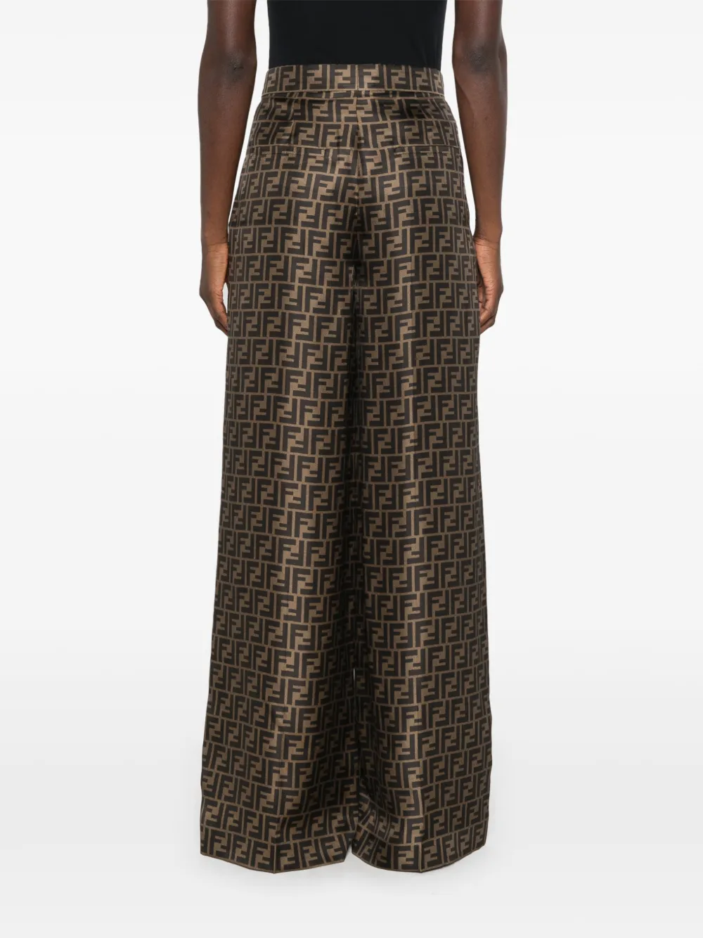 FENDI Palazzo broek met FF-monogram Bruin