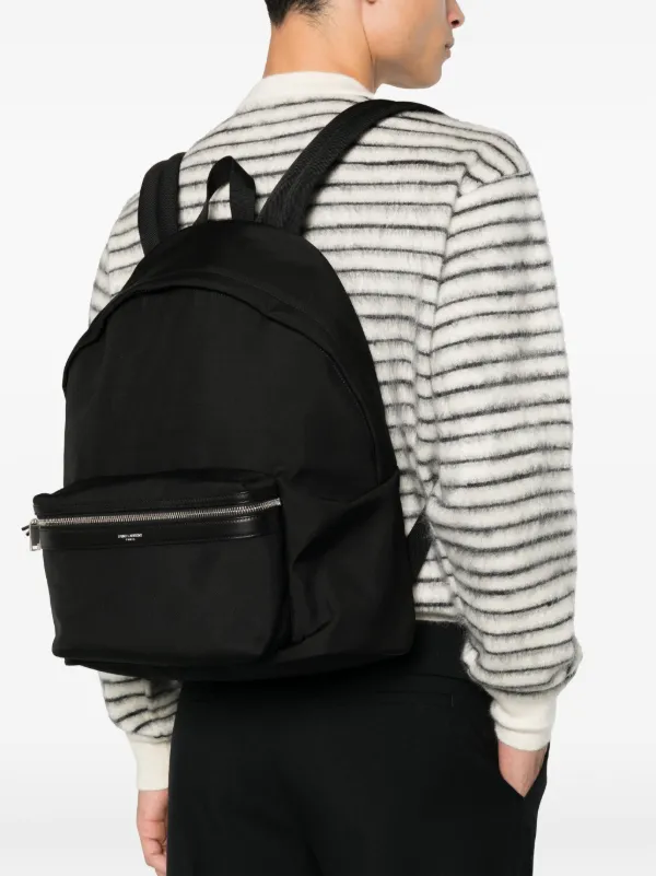 Saint Laurent シティ レザートリム バックパック | ブラック