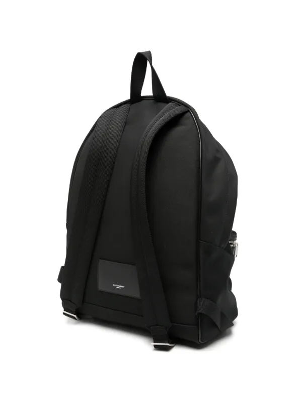 Saint Laurent City leather-trim Backpack | Black | FARFETCH