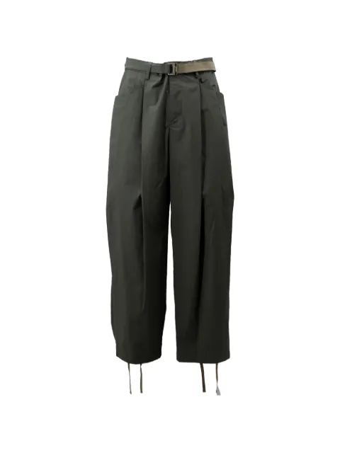 sacai belted drawstring-hem trousers