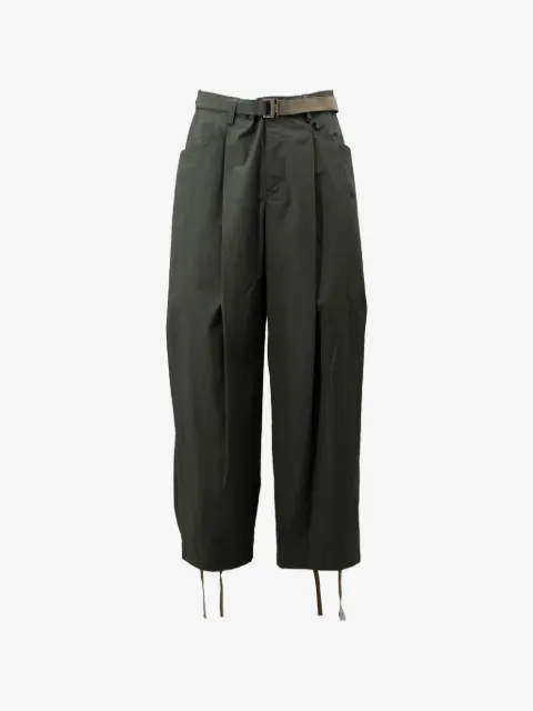 sacai belted drawstring-hem trousers