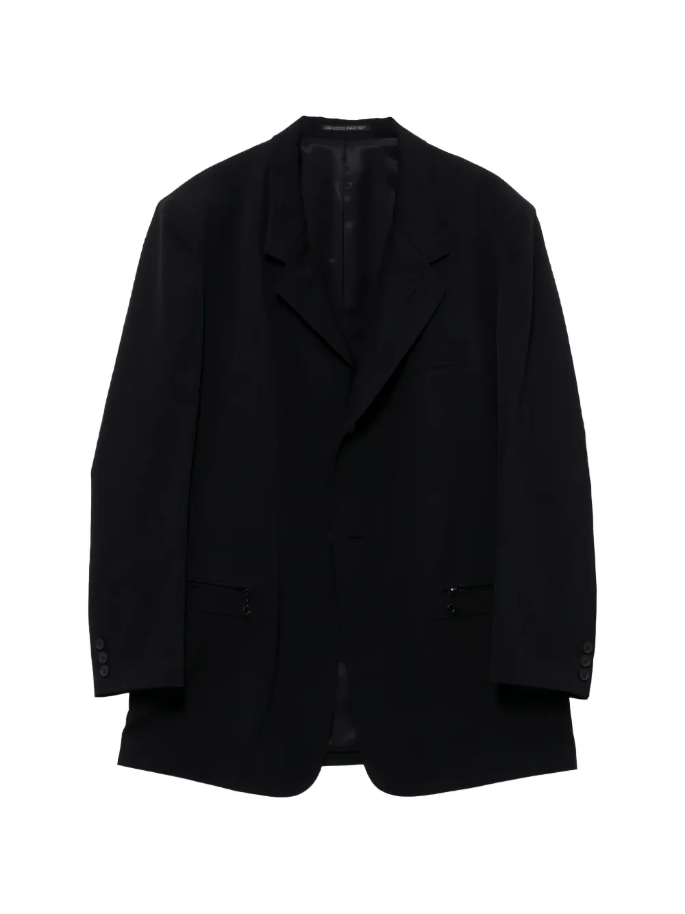 Yohji Yamamoto Giacca gessata Miriam con revers a lancia - Nero