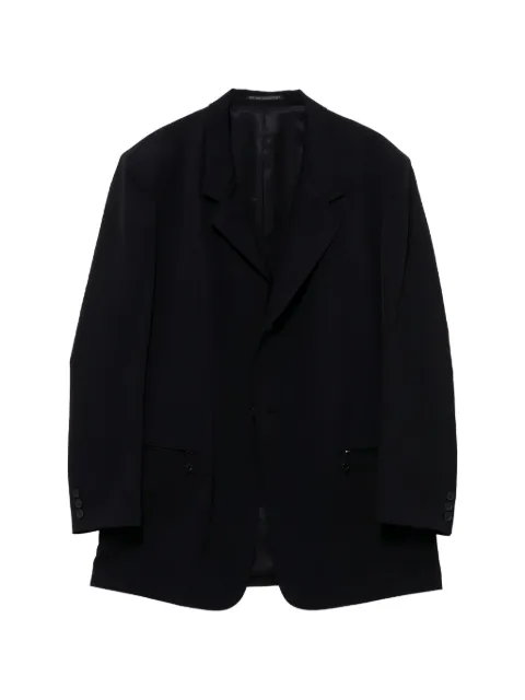 Yohji Yamamoto veste à fines rayures et revers crantés
