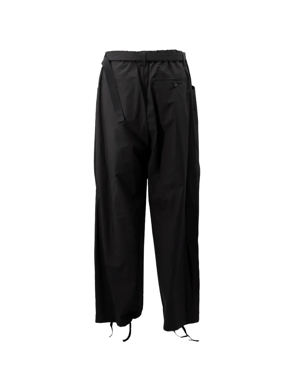 sacai Broek met wijde pijpen en ceintuur Zwart