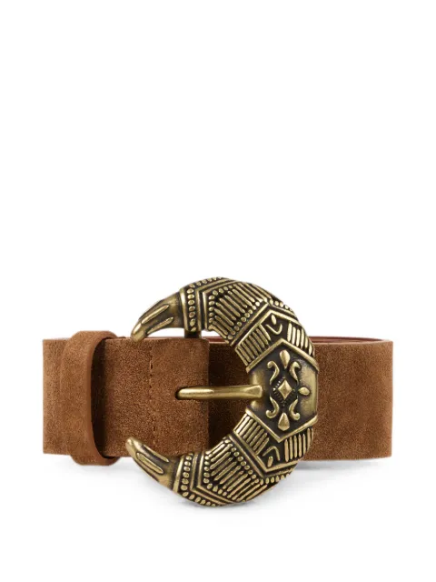 Ba&Sh ceinture en daim à boucle gravée