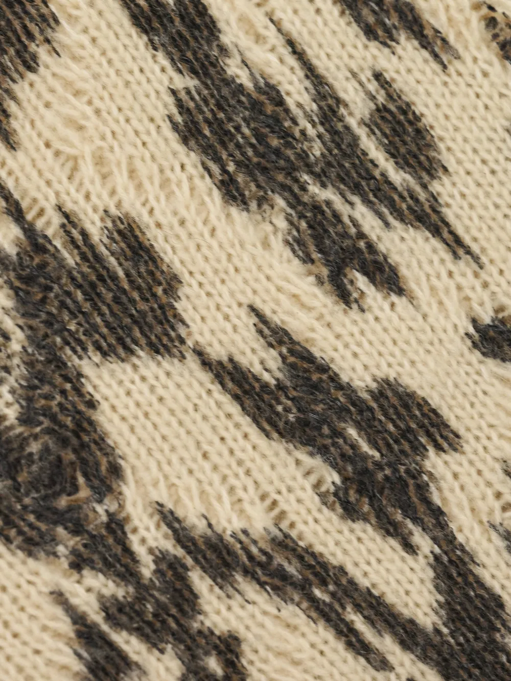 Ba&Sh Gebreide trui met ronde hals en ikat-intarsia Beige