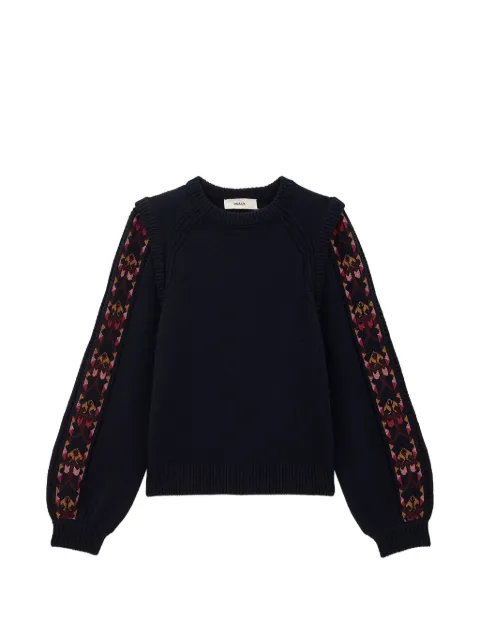 Ba&Sh Elda embroidered ruffle-trim sweater