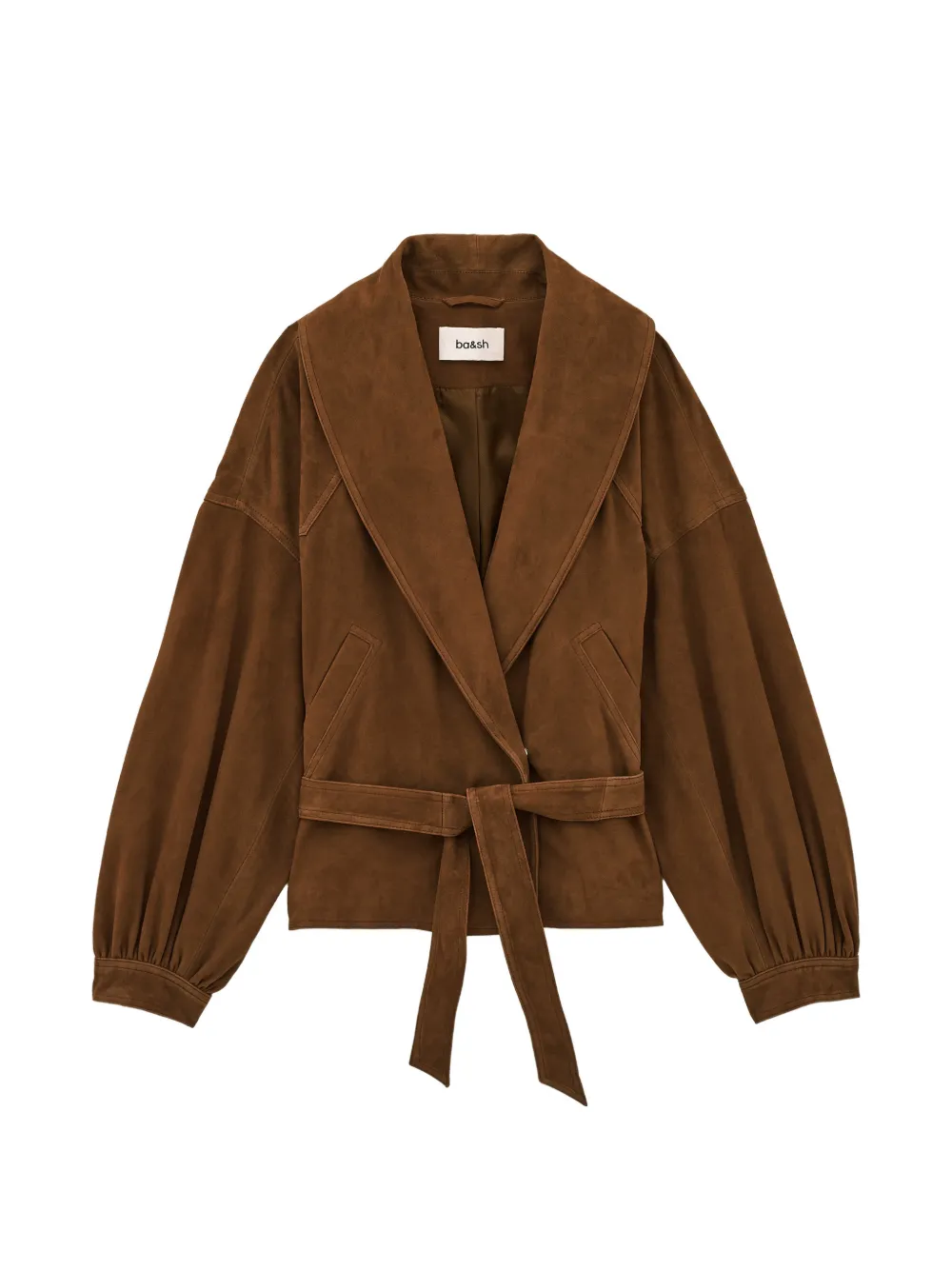 Ba&Sh belted shawl-collar coat - Marrone
