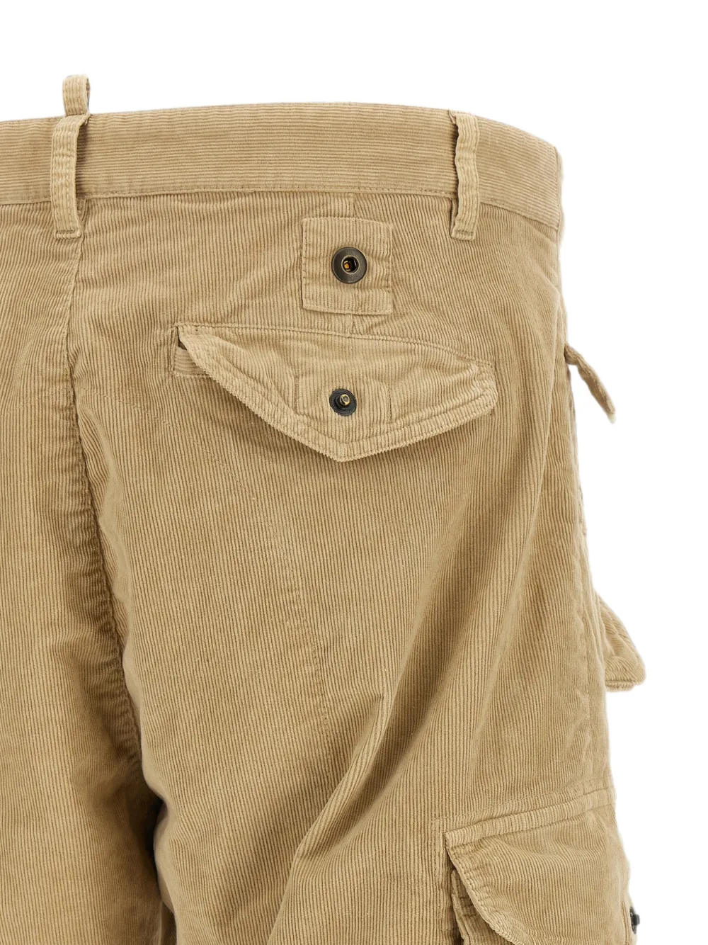 DSQUARED2 Ribfluwelen cargo broek met meerdere zakken Beige