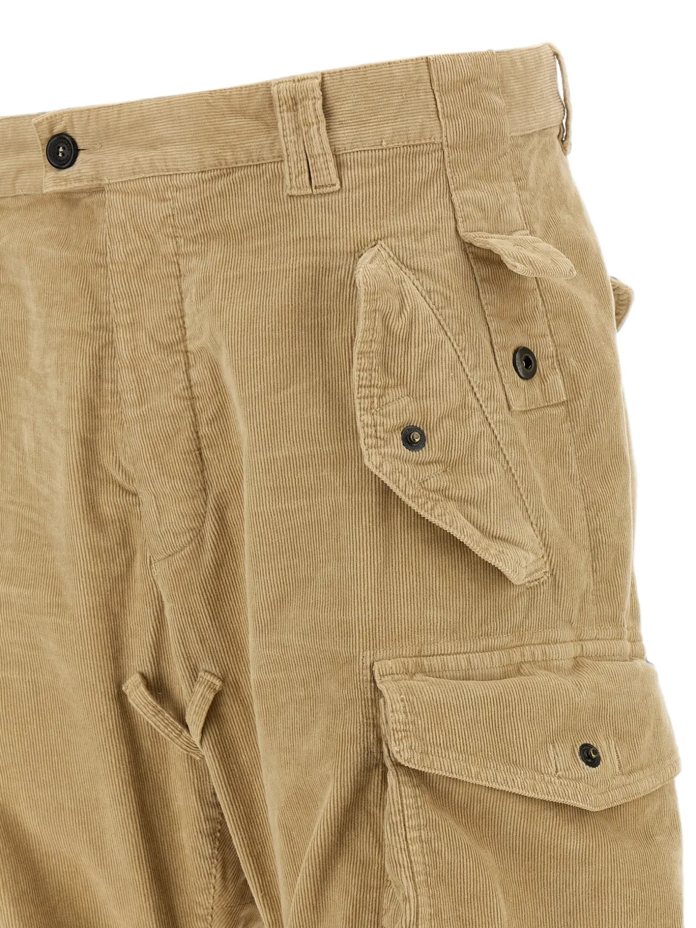 DSQUARED2 Ribfluwelen cargo broek met meerdere zakken Beige