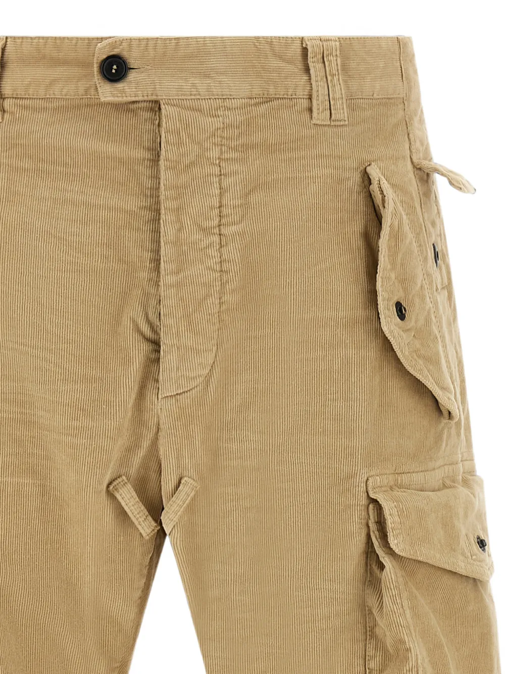 DSQUARED2 Ribfluwelen cargo broek met meerdere zakken Beige