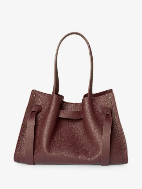 VISONA` Vittoria grained-leather knotted tote bag