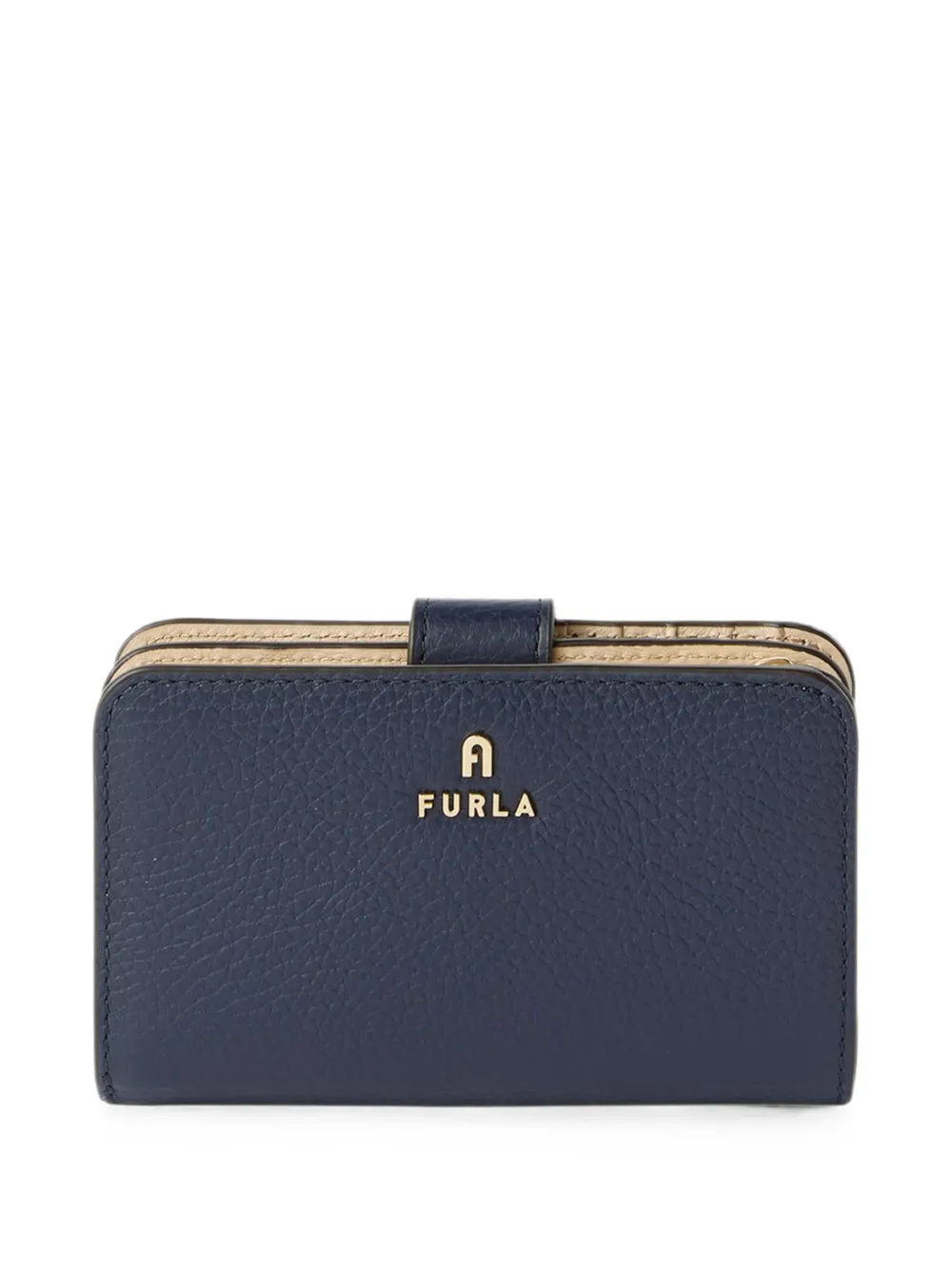 Furla Portafoglio in pelle zigrinata con logo - Blu