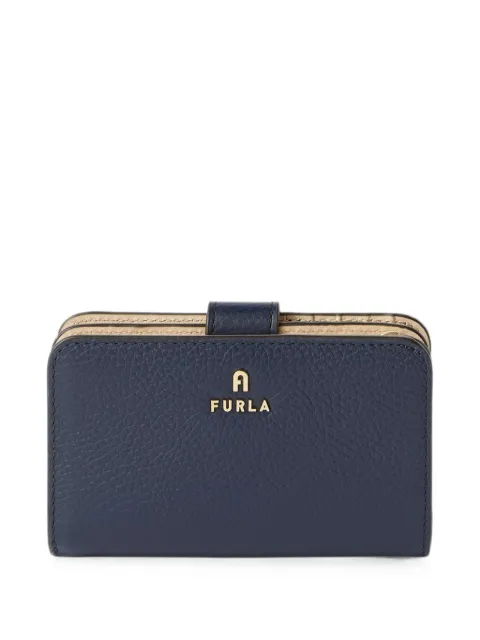 Furla logo-plaque pebbled-leather wallet