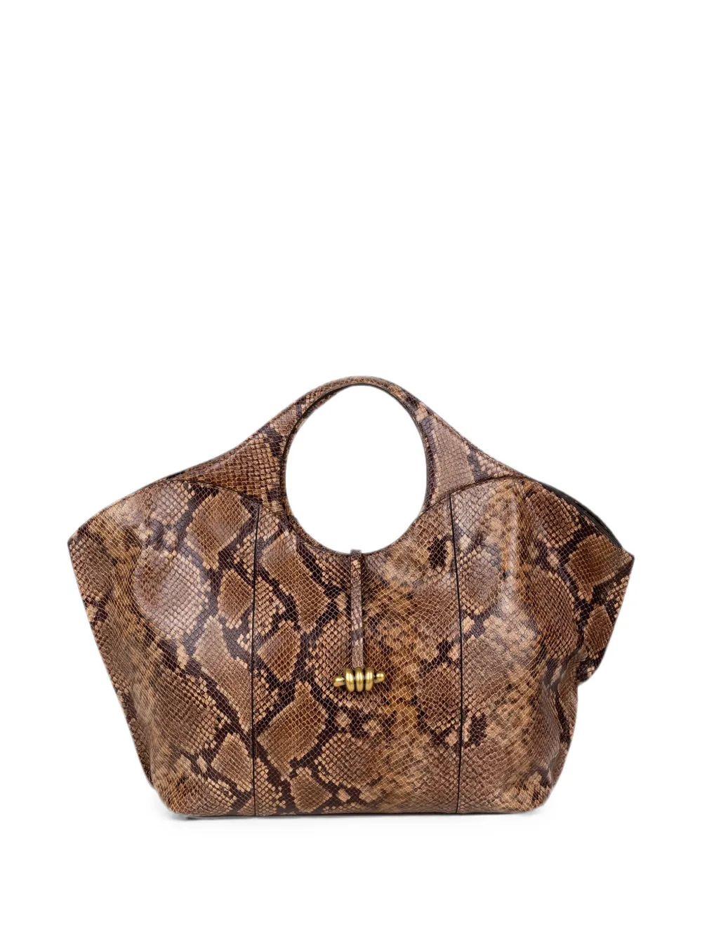 Gianni Chiarini Snake-effect Leather Tote Bag In Brown