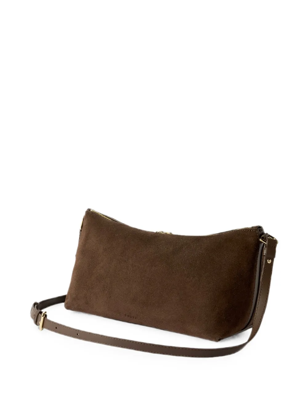 Furla Debby suède schoudertas Bruin