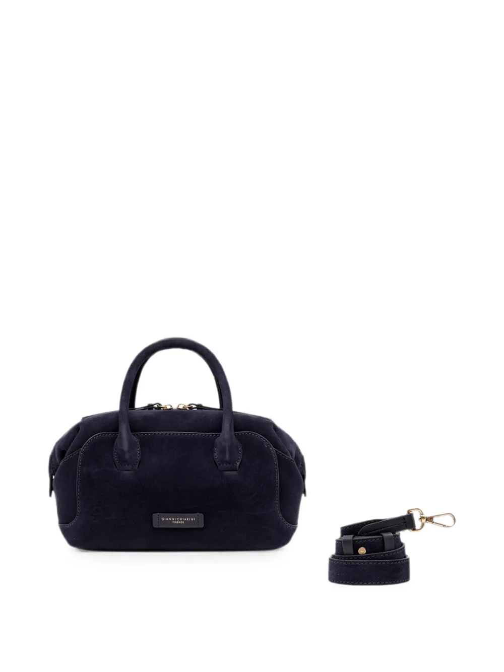 GIANNI CHIARINI Gemma shopper met suède afwerking en logoplakkaat Blauw