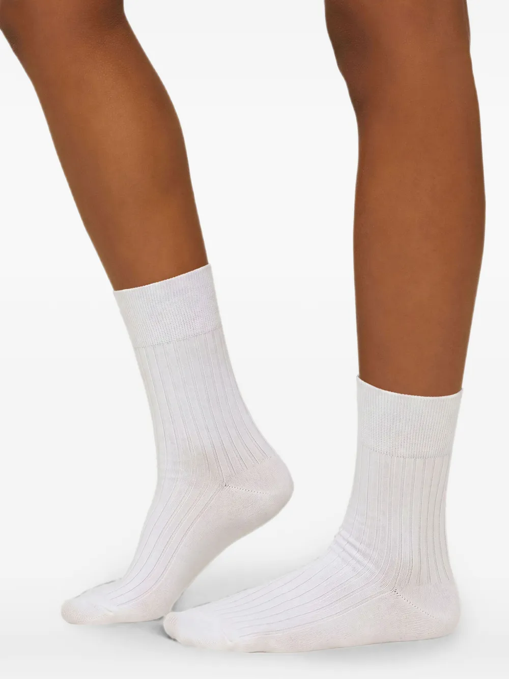 Wolford Ribgebreide sokken Wit