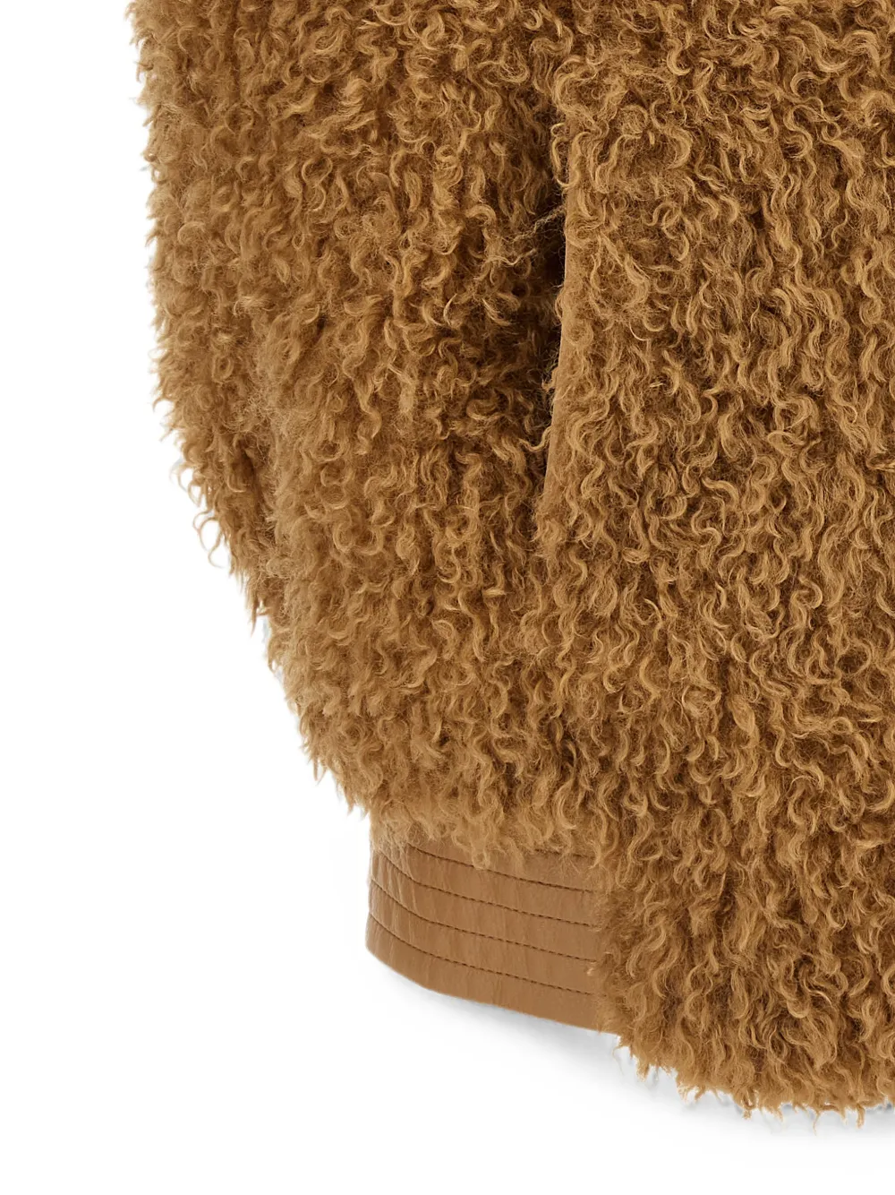 TWINSET Top met dubbele rij knopen en teddy-effect Bruin