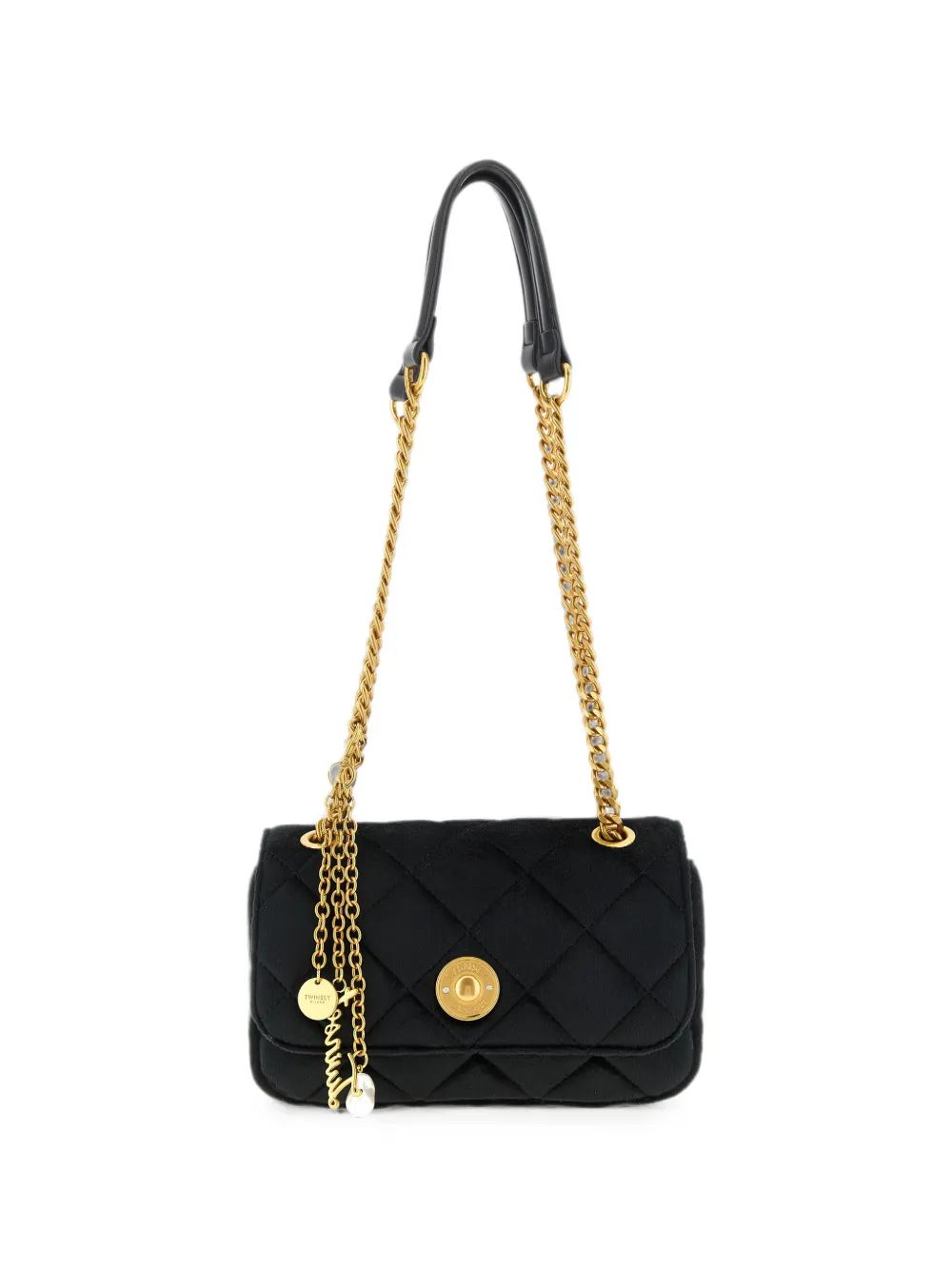 TWINSET Borsa a spalla in velluto trapuntato 1998 - Nero