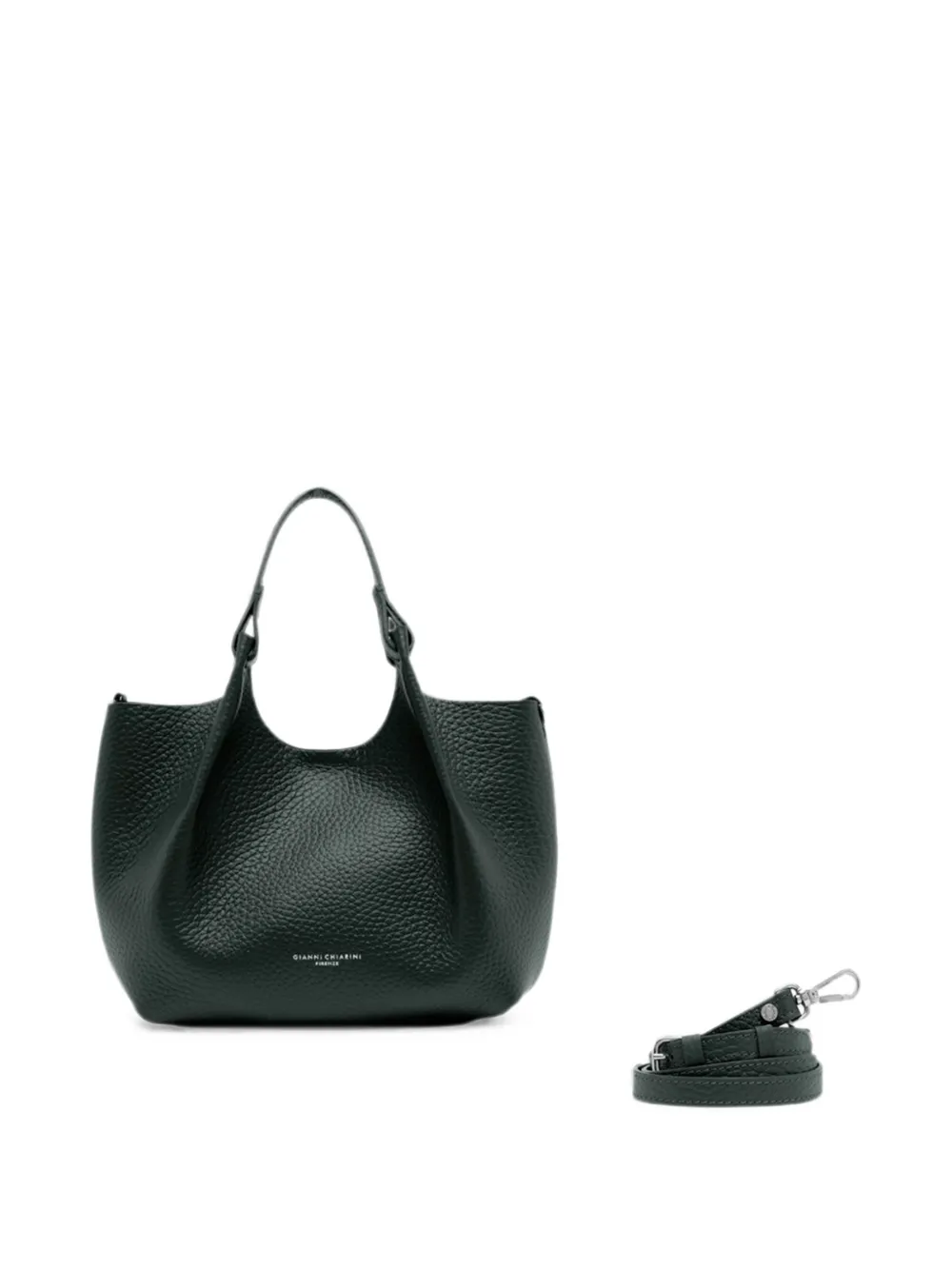 GIANNI CHIARINI Medium Dua shopper van bewerkt leer Groen