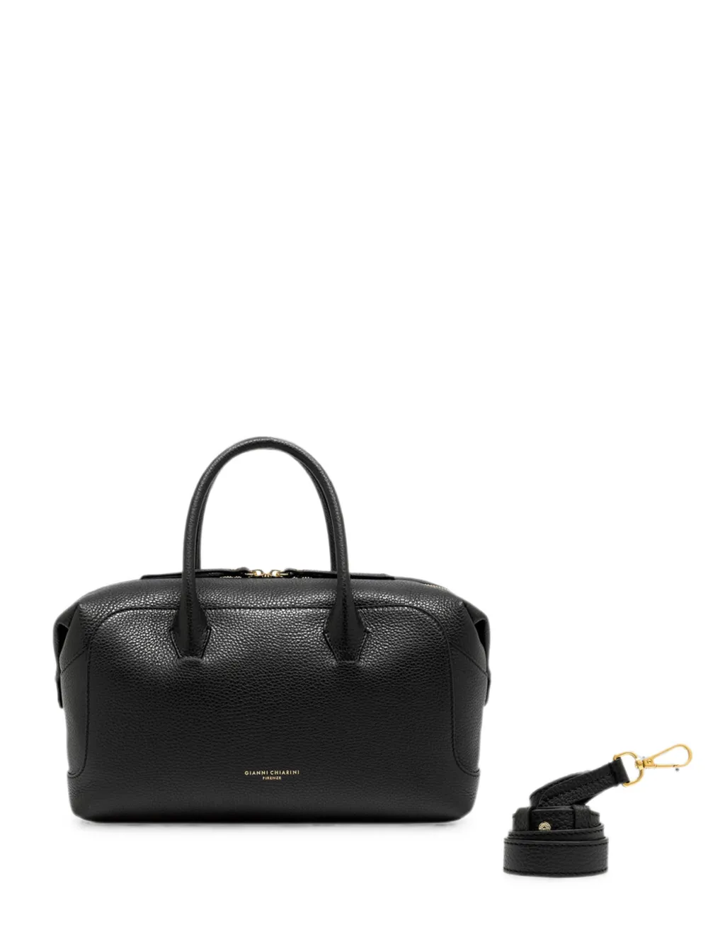 GIANNI CHIARINI Gemma grained leather satchel - Nero