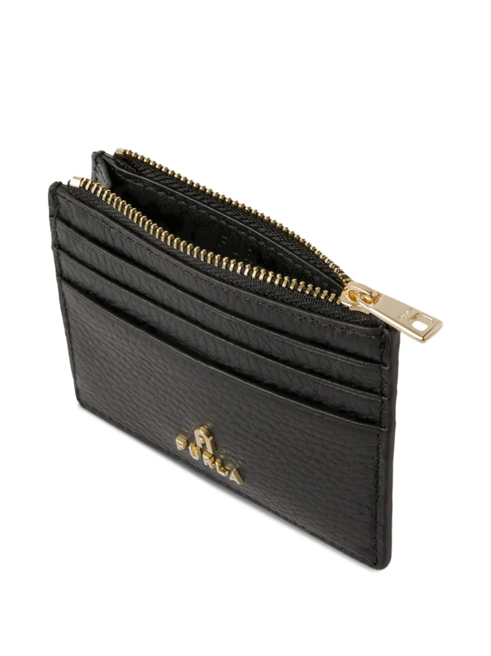 Furla Pasjeshouder met logoplakkaat en rits Zwart