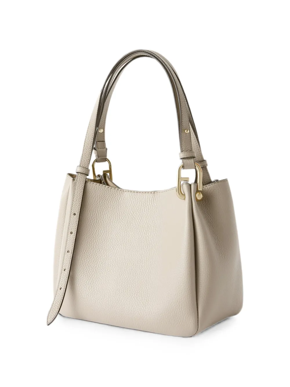 Furla Leren shopper met logoprint Beige