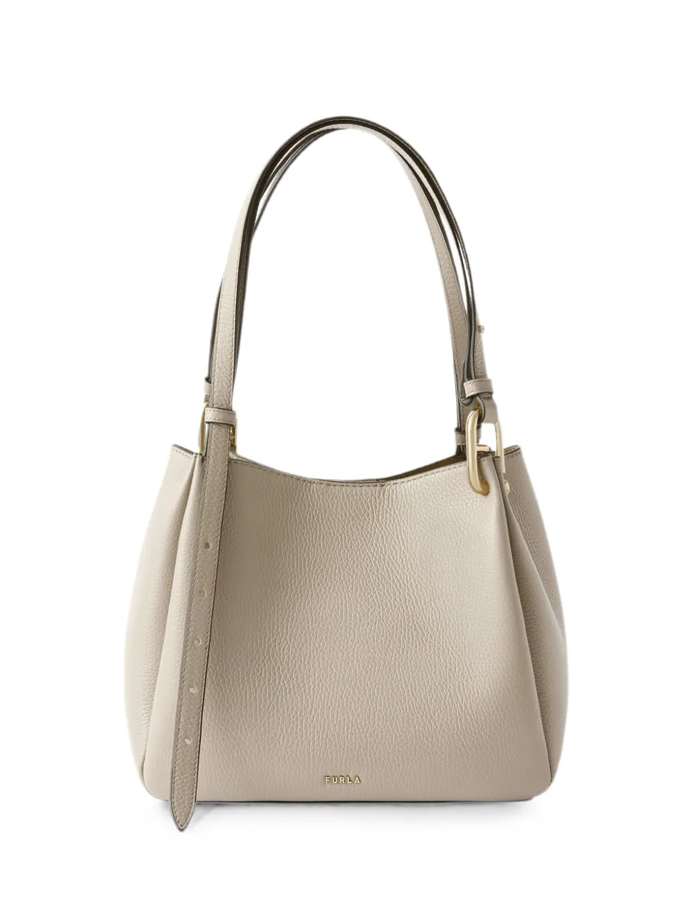 Furla logo-print grained-leather tote bag - Toni neutri