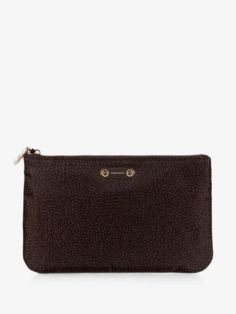 Borbonese OP-print logo-plaque pouch