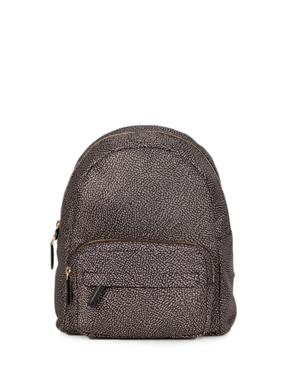 Borbonese B-Club OP-print front-zip backpack - Nude