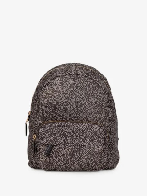 Borbonese B-Club OP-print front-zip backpack