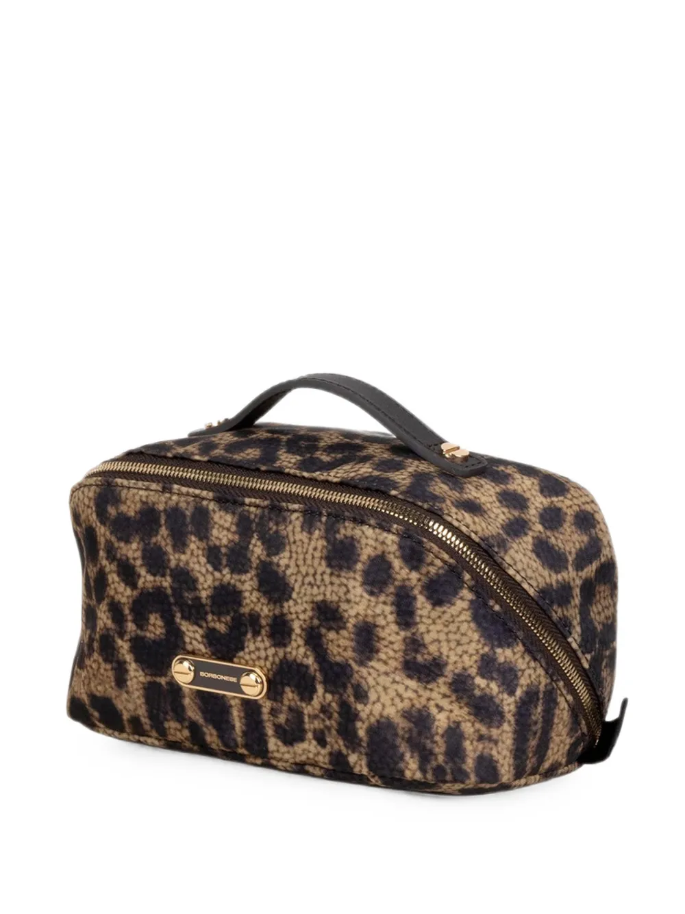 Borbonese leopard-print top-handle clutch bag - Toni neutri