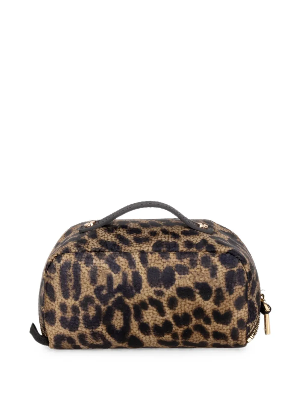Borbonese Clutch met luipaardprint en handvat Beige