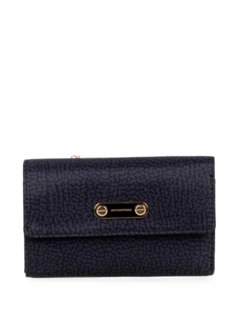 Borbonese OP-print logo-plaque wallet