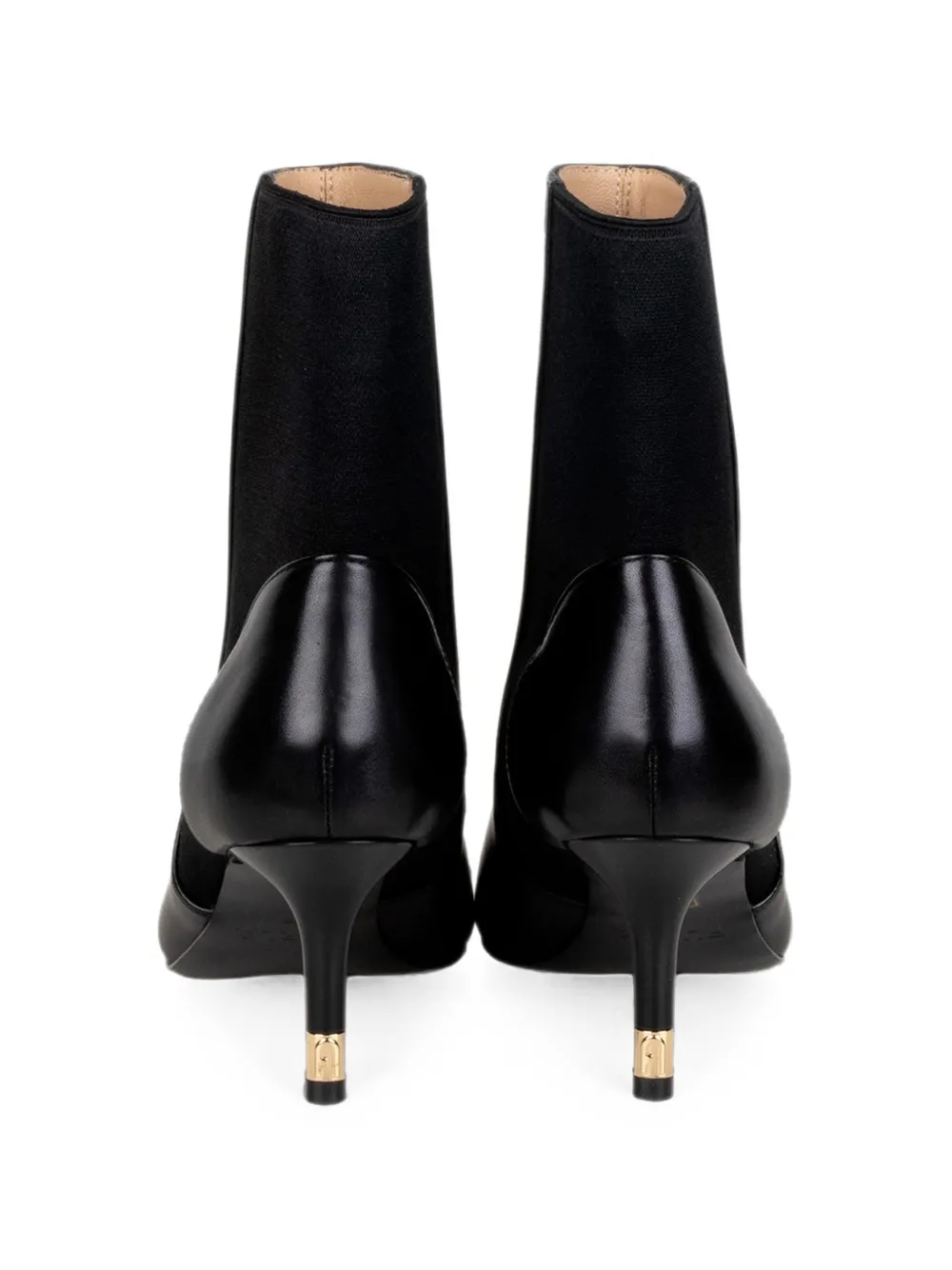 Furla pointed-toe panelled boots Zwart